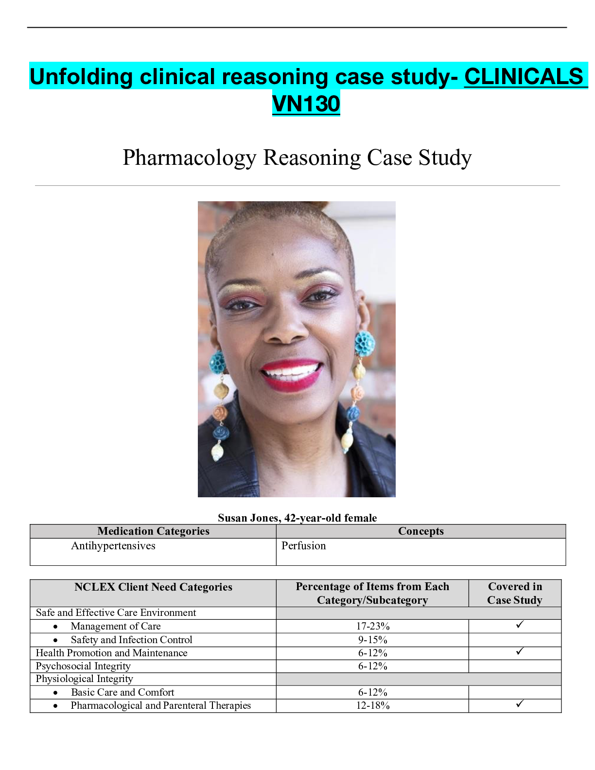 Recommended document preview for Unfolding clinical reasoning case study- CLINICALS VN130    .pdf